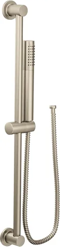 Moen 3887EPBN - Ducha de mano moderna de rendimiento ecológico con barra deslizante de 30 pulgadas y manguera de metal de 69 pulgadas, níquel
