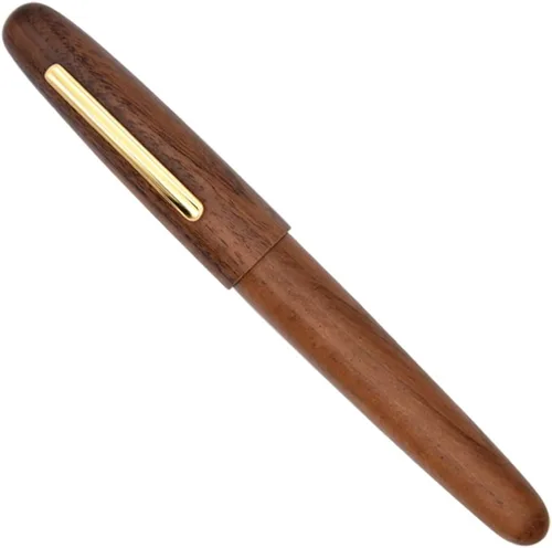 Miniatura 2 de Jinhao 9056 Pluma estilográfica vintage de madera natural, punta fina, madera Juglans regia