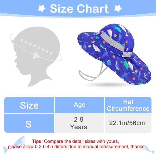 Miniatura 99 de Sombrero de sol para niños, protección UV, unicornio, verano, playa, jugar con ala ancha, solapa para el cuello para niñas y niños