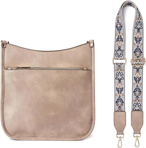 Miniatura 7 de Telena Monederos cruzados para mujer, de piel vegana, de moda, con correa ajustable para guitarra