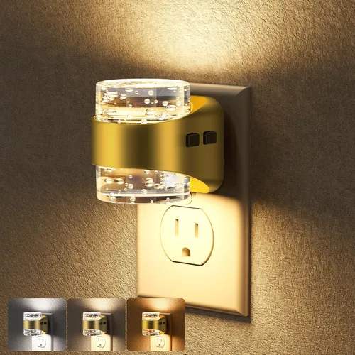 Miniatura 16 de Briignite - Luz nocturna LED enchufable en la pared - Luz nocturna regulable con diseño de burbuja 3000K/4000K/5000K y 3 niveles de brillo