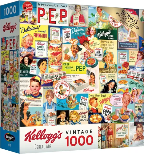 RoseArt - Kellogg's - Anuncios de cereales - Rompecabezas de 1000 piezas para adultos