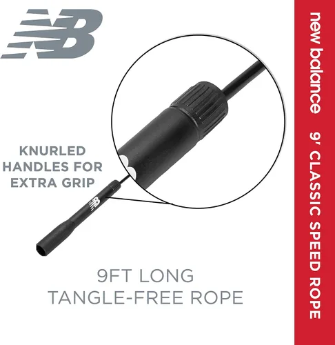 Miniatura 6 de New Balance Cuerda de velocidad clásica, cuerda de salto para fitness, entrenamiento de cuerpo completo, ligera, sin enredos, portátil y ajustable
