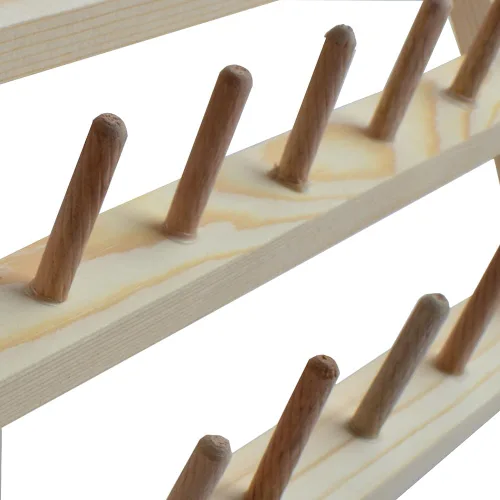 Miniatura 4 de NW Soporte plegable de hilo de madera para 120 carretes para coser y bordar, estante y organizador de hilos plegable para coser (madera natural)