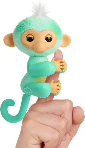 Fingerlings 2023 NUEVO mono bebé interactivo reacciona al tacto – más de 70 sonidos y reacciones – Ava (Cian)