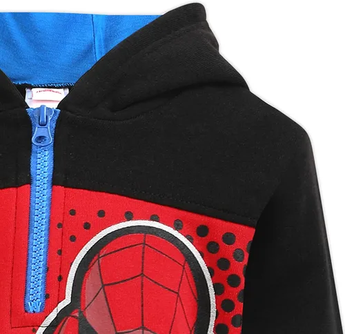 Miniatura 3 de Marvel Sudadera con capucha con cremallera para niños pequeños y niños grandes, color negro
