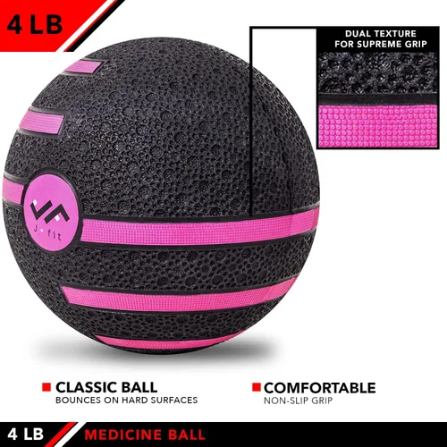Miniatura 4 de JFIT Dual Texture Medicine Ball – Weighted Exercise Ball for Strength, Core & Functional Fitness Training