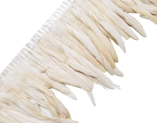 Miniatura 10 de 2 yardas de flecos de plumas hackle de gallo de 8-10 pulgadas, ribete de plumas para costura y manualidades, decoraciones de bricolaje - Negro