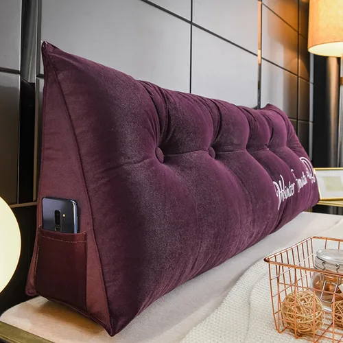 Miniatura 15 de Almohada de cabecera con cuña para lectura, respaldo de vellón, almohada de descanso de lectura, cojín triangular grande para la espalda, almohada
