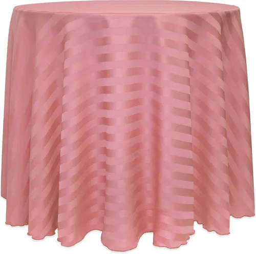 Miniatura 6 de ULTIMATE TEXTILE Mantel redondo de rayas satinadas de 84 pulgadas color marfil crema