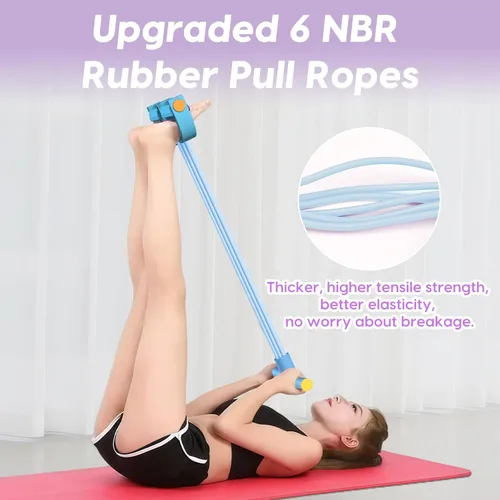 Miniatura 3 de Bandas de resistencia con asas, bandas elásticas de resistencia de pedal de 6 tubos para entrenamiento, bandas de ejercicio de goma natural