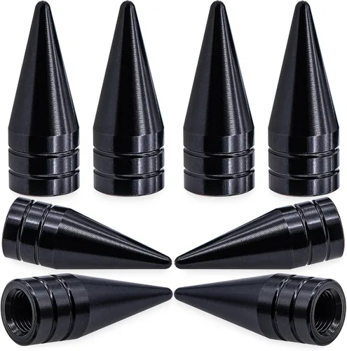 Miniatura 36 de 4 piezas de tapas de válvula de rueda con forma de punta, válvula de rueda de aleación de aluminio con punta, universal para automóviles, SUV