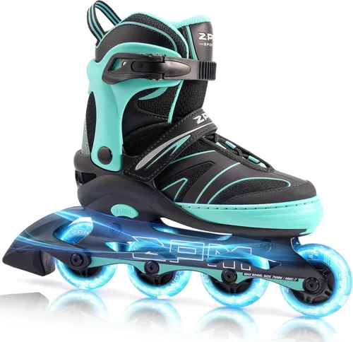 2PM SPORTS Patines en línea ajustables para niños de 4 a 12 años, patines en línea juveniles para niñas y niños de 5 a 8 a 12 años con ruedas de luz