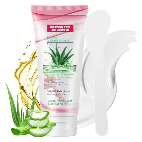 Crema depilatoria para mujeres, crema depilatoria de aloe vera para áreas íntimas y áreas púbicas, depilación para cuerpo, piernas, brazos, axilas,