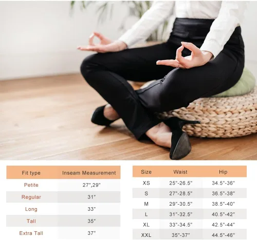 Miniatura 5 de Yogipace - Pantalones deportivos de yoga y de vestir para mujer, con trabillas para cinturón y pierna recta, disponibles en talla pequeña, regular