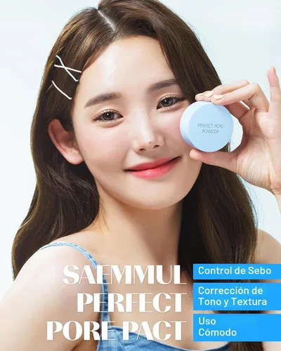 Miniatura 2 de THESAEM Saemmul Perfect Pore Pact - Polvo facial para control de sebo para la absorción de aceite y fijación del maquillaje - Polvo compacto
