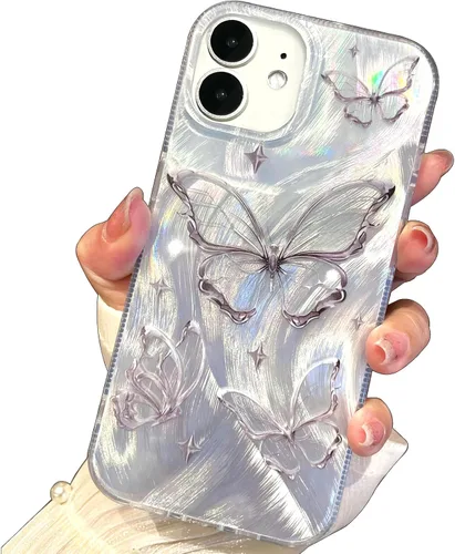 Miniatura 116 de I-MGAE-IN-AR Funda compacta para iPhone 11, diseño de mariposa, marco de protección de lente de cámara con diamante 3D, bonitas fundas protectoras
