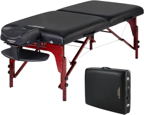 Miniatura 9 de Montclair ThermaTopTM Master Massage Mesa de masaje portátil de 31 pulgadas con espuma viscoelástica, paneles de reiki y cables Shiatsu