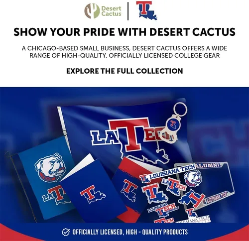 Miniatura 6 de Desert Cactus Louisiana Tech University Gorra de béisbol Bulldogs LA Brimmed Gorra bordada con correa de tela ajustable para adultos (estilo B) azul