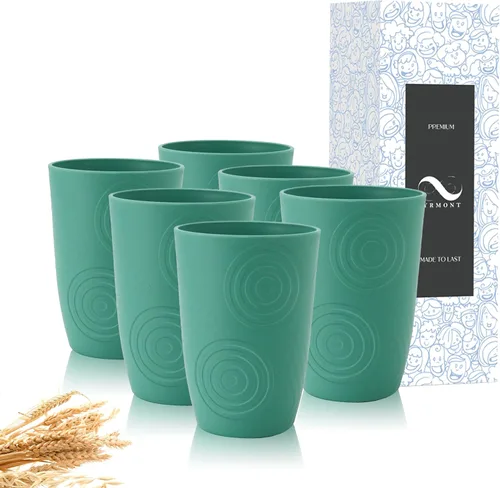 Miniatura 20 de PYRMONT Juego de 6 tazas de paja de trigo, tazas de café de plástico reutilizables, tazas de té con asas, juego de tazas de 16 onzas para café