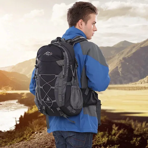 Miniatura 5 de INOXTO Mochila de senderismo ligera 35L/40L Mochila de día de senderismo con cubierta impermeable contra lluvia para viajes, camping al aire libre