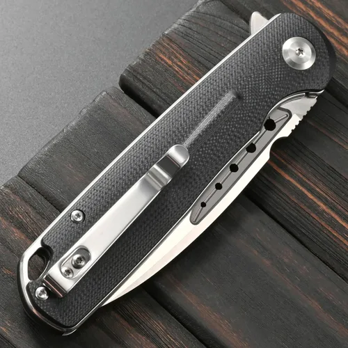 Miniatura 8 de Sitivien ST131 - Cuchillo plegable, hoja D2 G10, cuchillo de herramientas EDC con bloqueo de forro para acampar al aire libre, senderismo, pesca