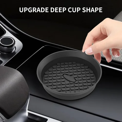 Miniatura 4 de ME.FAN Posavasos para Portavasos de Coche [Paquete de 4] Alfombrillas de Silicona para Tazas, Accesorios Interiores Universales Antideslizantes