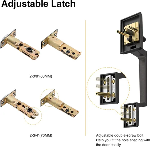 Miniatura 7 de Brightify - Manija de puerta delantera de bronce aceitado, manija de puerta exterior de bronce aceitado con palanca de puerta, juego de cerradura