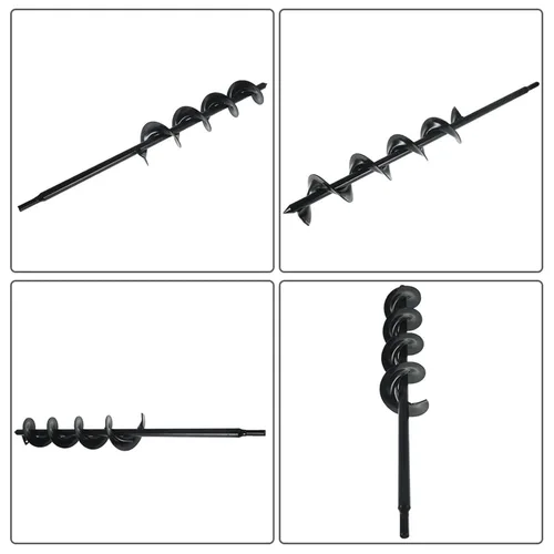 Miniatura 5 de Broca de taladro de 3 x 24 pulgadas, broca para plantación de jardín, broca para plantar, perforadora para poste para plantar bulbos, broca