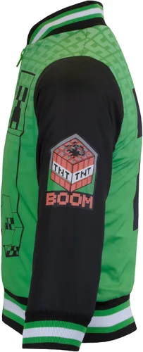 Miniatura 3 de Minecraft Chaqueta bomber para niños, chaqueta universitaria con estampado gráfico con cremallera para niños y niños pequeños