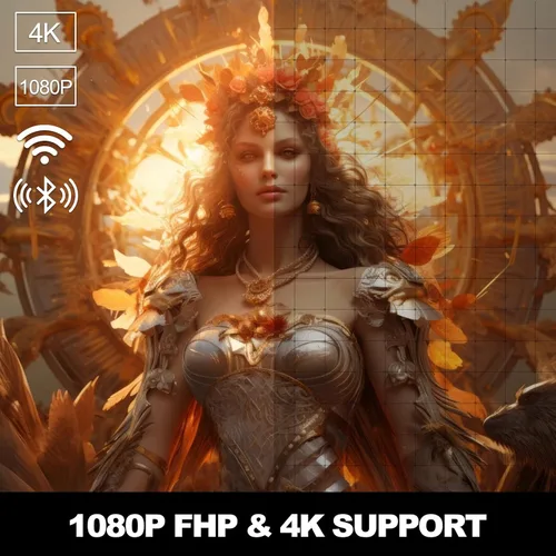 Miniatura 2 de Mini proyector con WiFi6 y Bluetooth, proyector portátil de películas para el hogar inteligente 4K 1080P, proyector inteligente giratorio de 180°