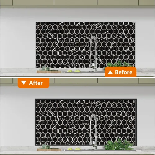 Miniatura 4 de STICKGOO Moldura de pared autoadhesiva de alta calidad para bordes de azulejos, decoración de muebles y protector contra salpicaduras de cocina