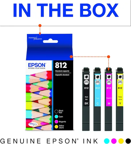 Miniatura 3 de Epson T812 DURABrite Ultra - Tinta de capacidad estándar negro y color - Paquete combinado de cartuchos (T812120-BCS) y T812 DURABrite Ultra Tinta