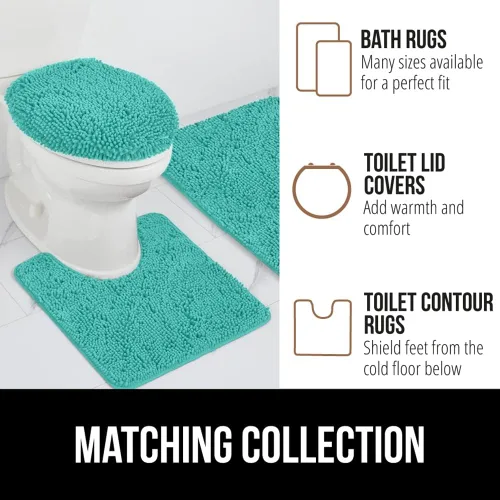Miniatura 425 de Gorilla Grip - Tapete de baño de felpilla gruesa, suave y absorbente, secado rápido, de microfibra, con reverso de caucho, para piso de ducha, Nube