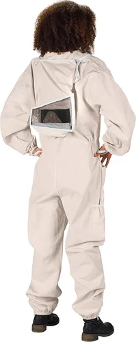 Miniatura 3 de Bees & Co U75 Traje de apicultor de algodón natural con velo cuadrado, XXL, beige