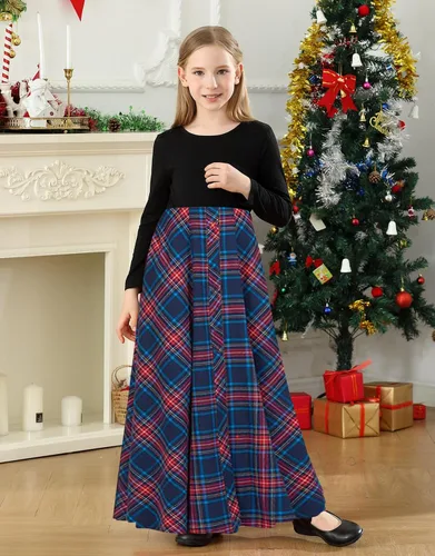 Miniatura 6 de KYMIDY Vestido largo para niñas de 6 a 14 años