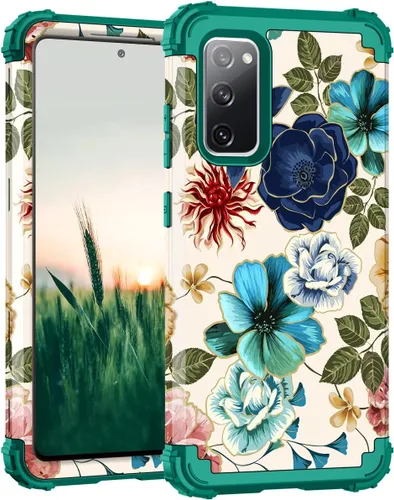 Miniatura 46 de Hocase Funda para Galaxy S20 FE 5G, Protección resistente a prueba de golpes, goma de silicona suave + parachoques de plástico duro, funda