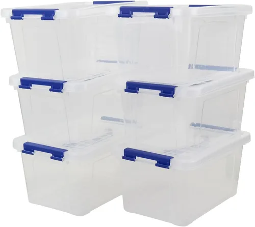 Miniatura 8 de Mini contenedor de plástico de 2 L, caja de almacenamiento transparente, juego de 6