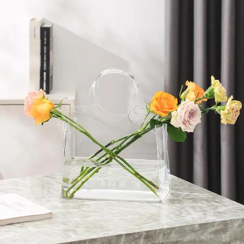 Miniatura 7 de Florero para flores, florero de acrílico transparente, jarrones estéticos modernos para decoración del hogar, jarrones decorativos para boda, sala