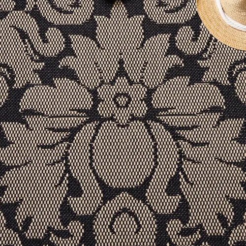 Miniatura 5 de SAFAVIEH Courtyard Collection - Alfombra decorativa de 2 x 3 pies 7 pulgadas, color negro y arena, no desprende pelusa y de fácil cuidado