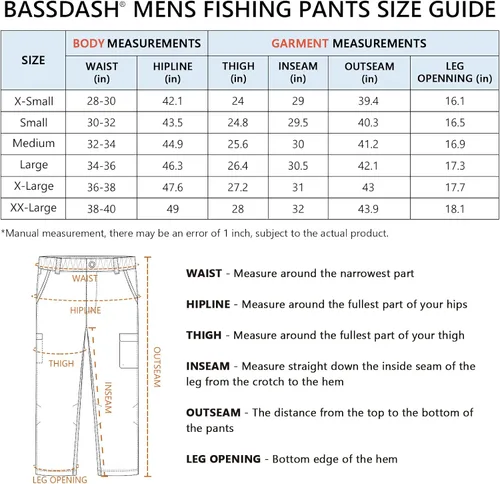 Miniatura 3 de BASSDASH Pantalones cargo de pesca para hombre, resistentes al agua, de secado rápido, ligeros, UPF 50+ para senderismo al aire libre, pantalones