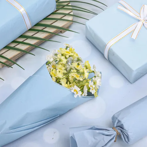 Miniatura 3 de Whaline 90 hojas de papel de seda azul polvoriento, papel de regalo azul degradado de 13.7 x 19.6 pulgadas, 6 colores sólidos para manualidades