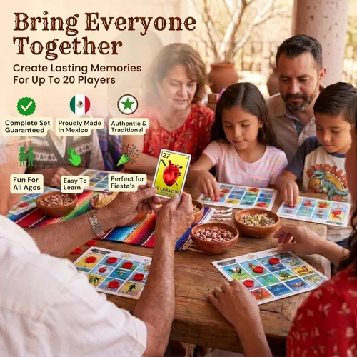 Miniatura 2 de Cuitáxi Juego de bingo mexicano con 100 fichas de bingo para 20 jugadores Hecho en México - Regalos mexicanos de lujo - Juegos de mesa