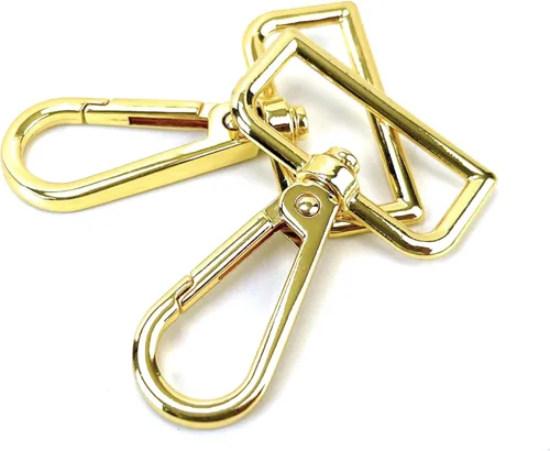 Miniatura 9 de 10 piezas de cierre giratorio de langosta con anillo en D, ganchos de presión para puerta de empuje, clips de gatillo para bolso y llavero Bronce