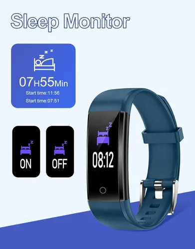 Miniatura 3 de GRV - Reloj de seguimiento de acondicionamiento físico sin Bluetooth, sin aplicación, sin teléfono requerido; impermeable, reloj con podómetro, Azul