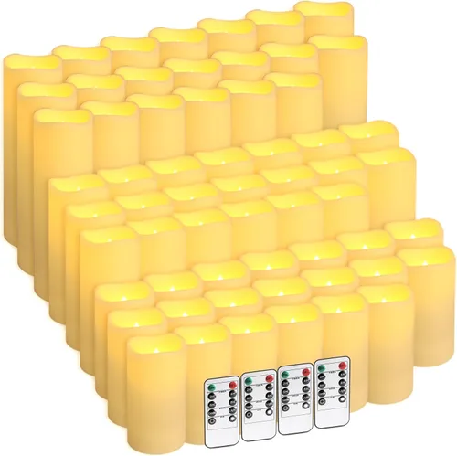 Miniatura 22 de fclayvts Paquete de 24 velas LED sin llama con control remoto, velas eléctricas parpadeantes, velas temporizadoras, llama 3D, para Halloween