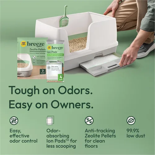 Miniatura 3 de Purina Tidy Cats - Sistema de arena para gatos, Breeze XL todo en uno con control de olores y fácil de limpiar, no aglutinante, caja de 18 libras