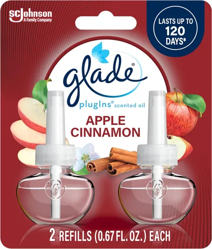 Glade PlugIns - Recambios de ambientador, aceites esenciales y perfumados para el hogar y el baño, manzana canela, 1.34 onzas líquidas, 2 unidades