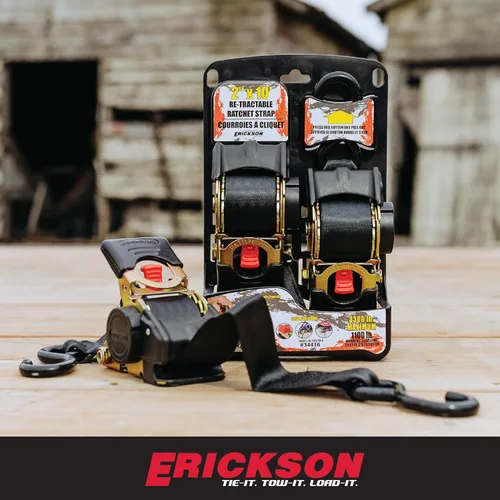 Miniatura 5 de Erickson 34416 Pro Series Correa, amarra de trinquete retráctil, negra, de 2 pulgadas x 10 pies