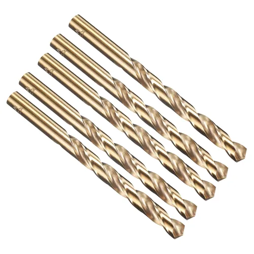 Miniatura 288 de PATIKIL Broca Jobber de 0.039 in, vástago recto M35 cobalto 5% acero de alta velocidad 135° acabado dorado para metal duro de acero inoxidable - 2